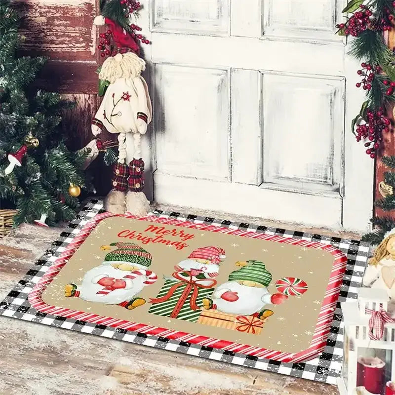Gnomes Checkered Floor Mat