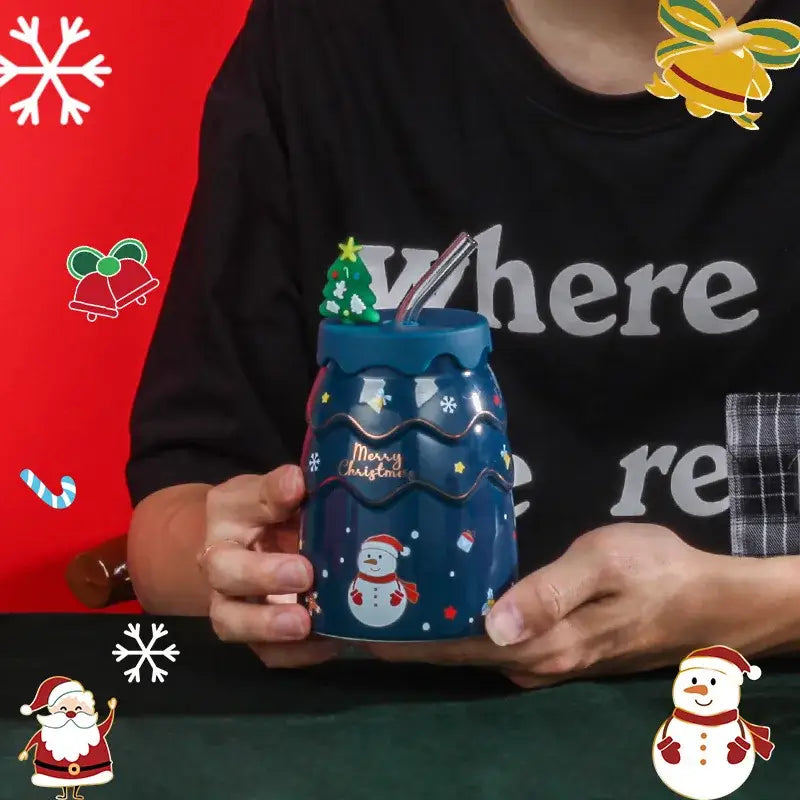 Ceramic Santa Tree Mug