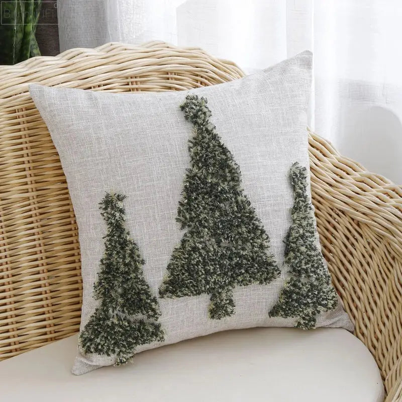 Gold Green Red Holiday Pillow
