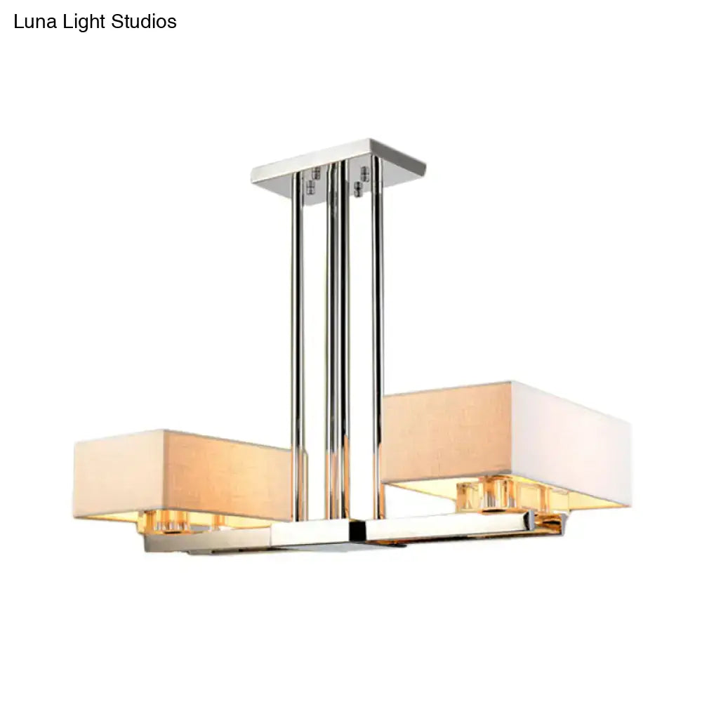 Chrome Fabric Pendant Light 2 4 or 6 Lights