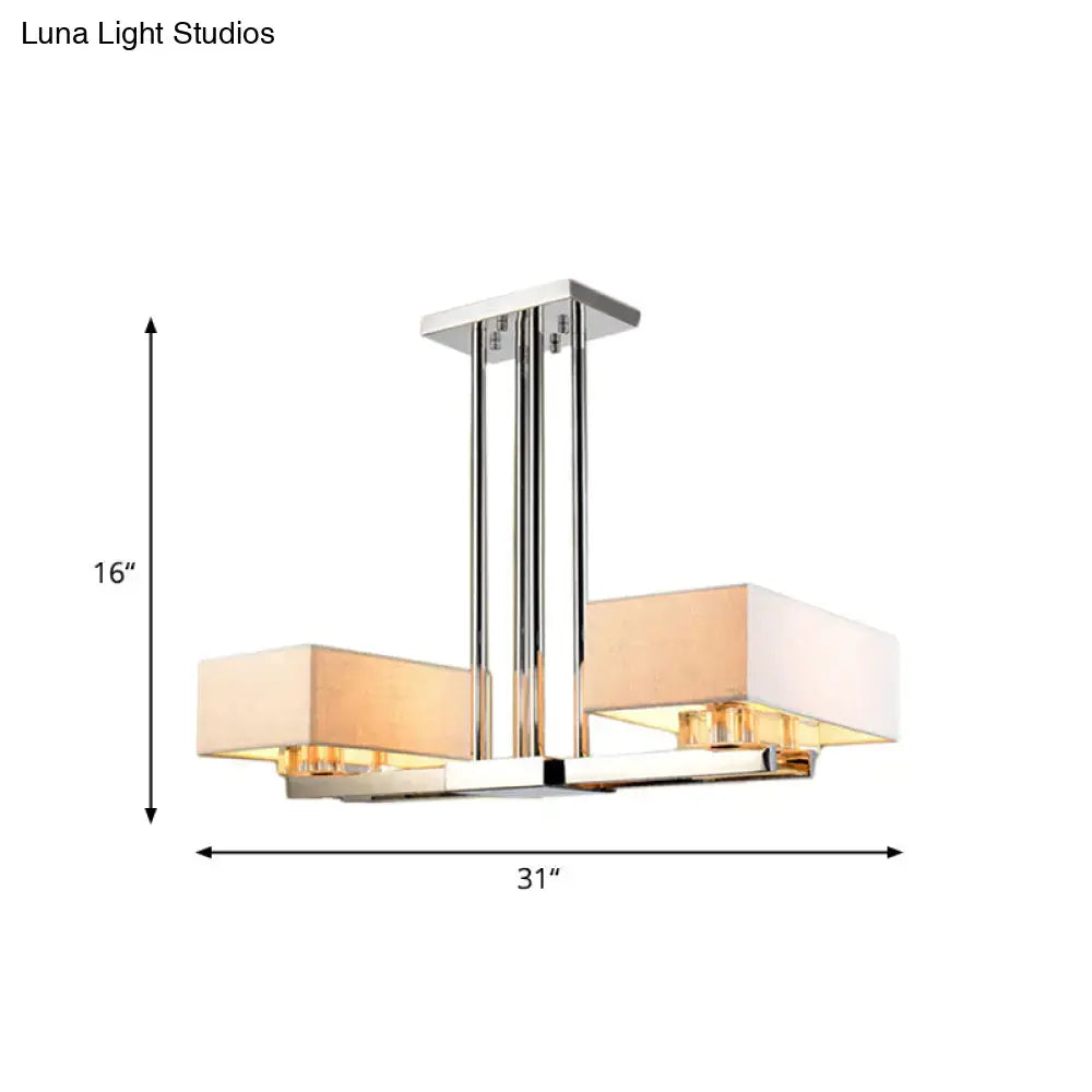 Chrome Fabric Pendant Light 2 4 or 6 Lights