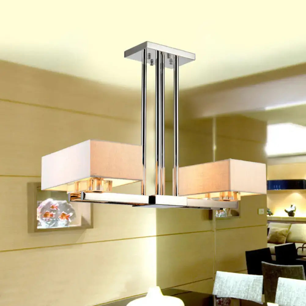 Chrome Fabric Pendant Light 2 4 or 6 Lights