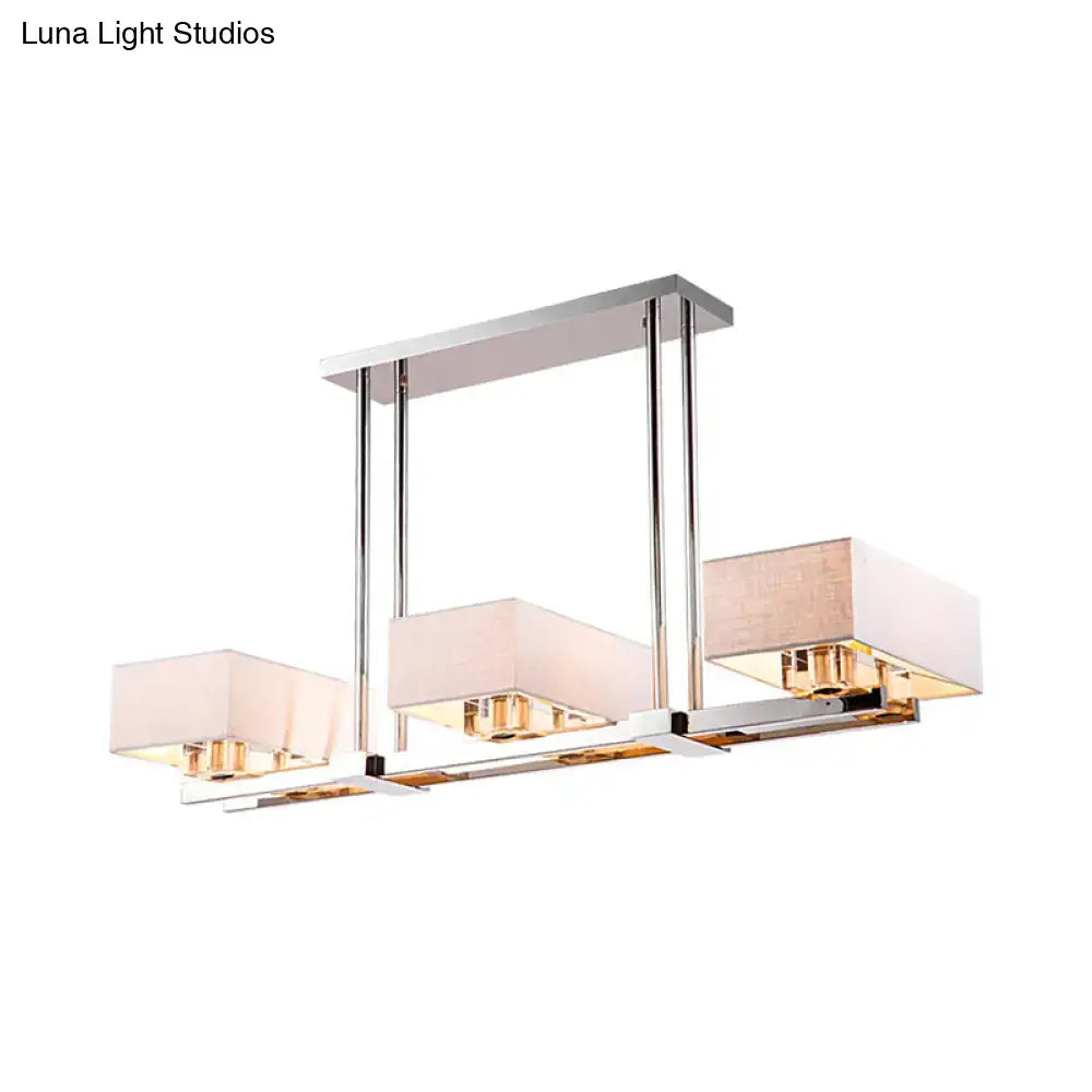 Chrome Fabric Pendant Light 2 4 or 6 Lights