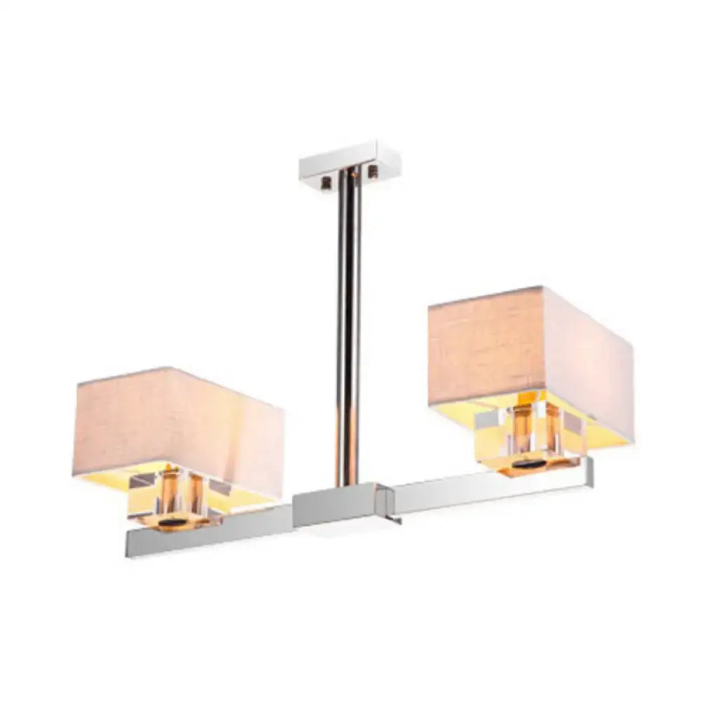 Chrome Fabric Pendant Light 2 4 or 6 Lights
