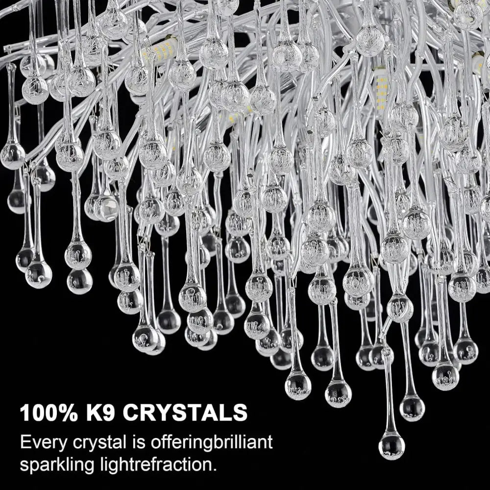 Chrome Rectangular Crystal Chandelier