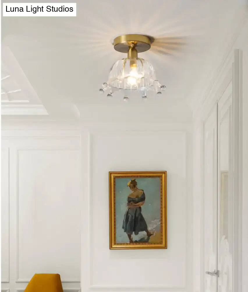 Brass Glass Ceiling Light
