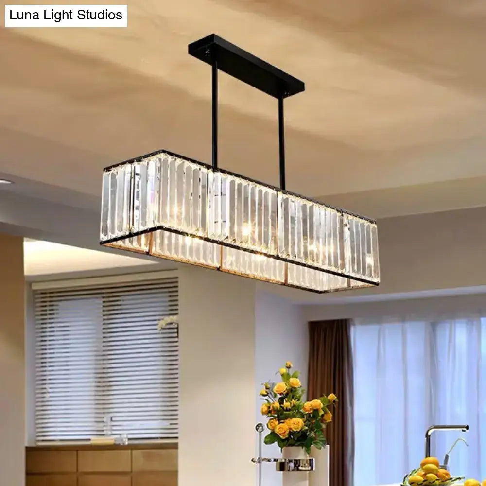 Black Crystal Rectangular Chandelier