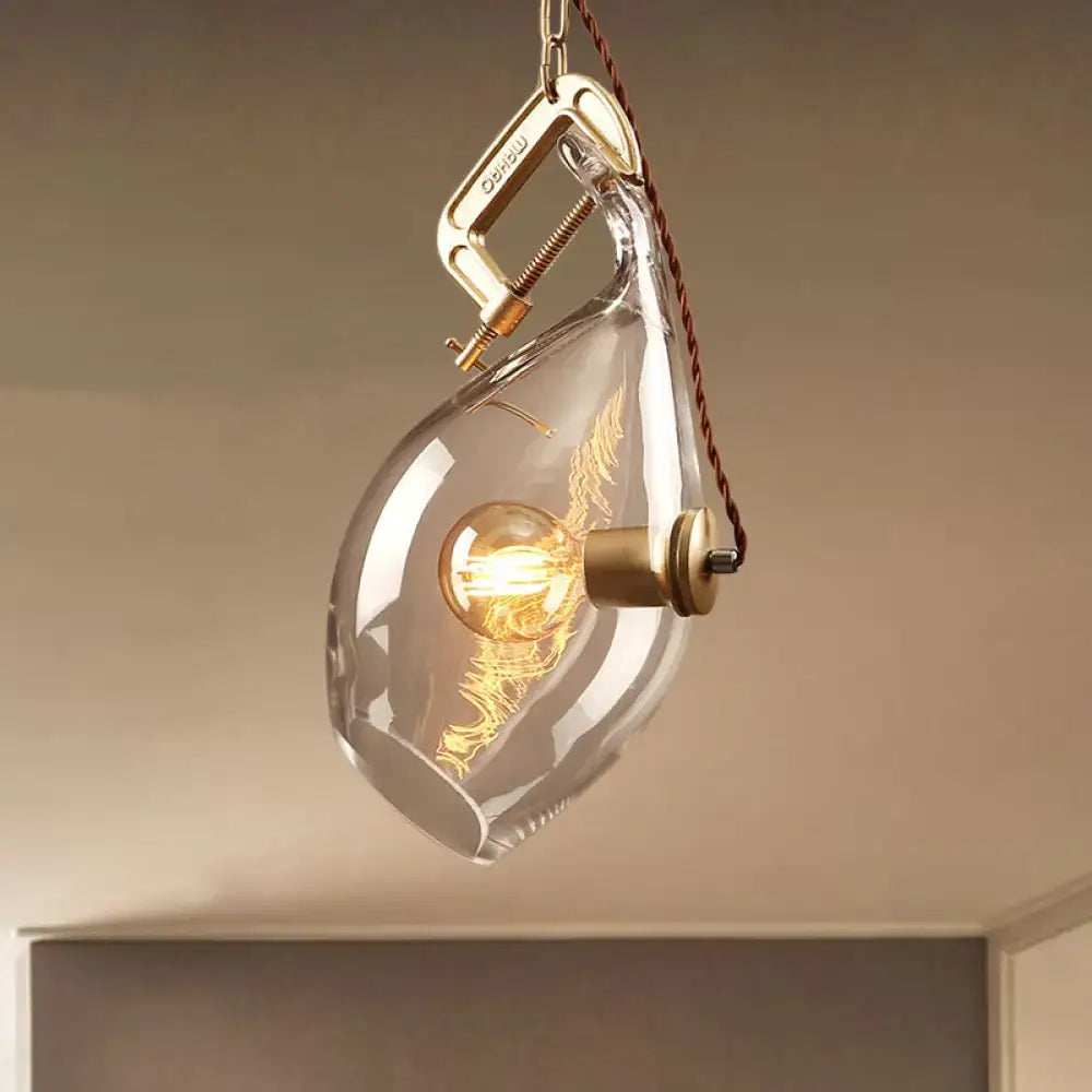 Brass Glass Fish Pendant