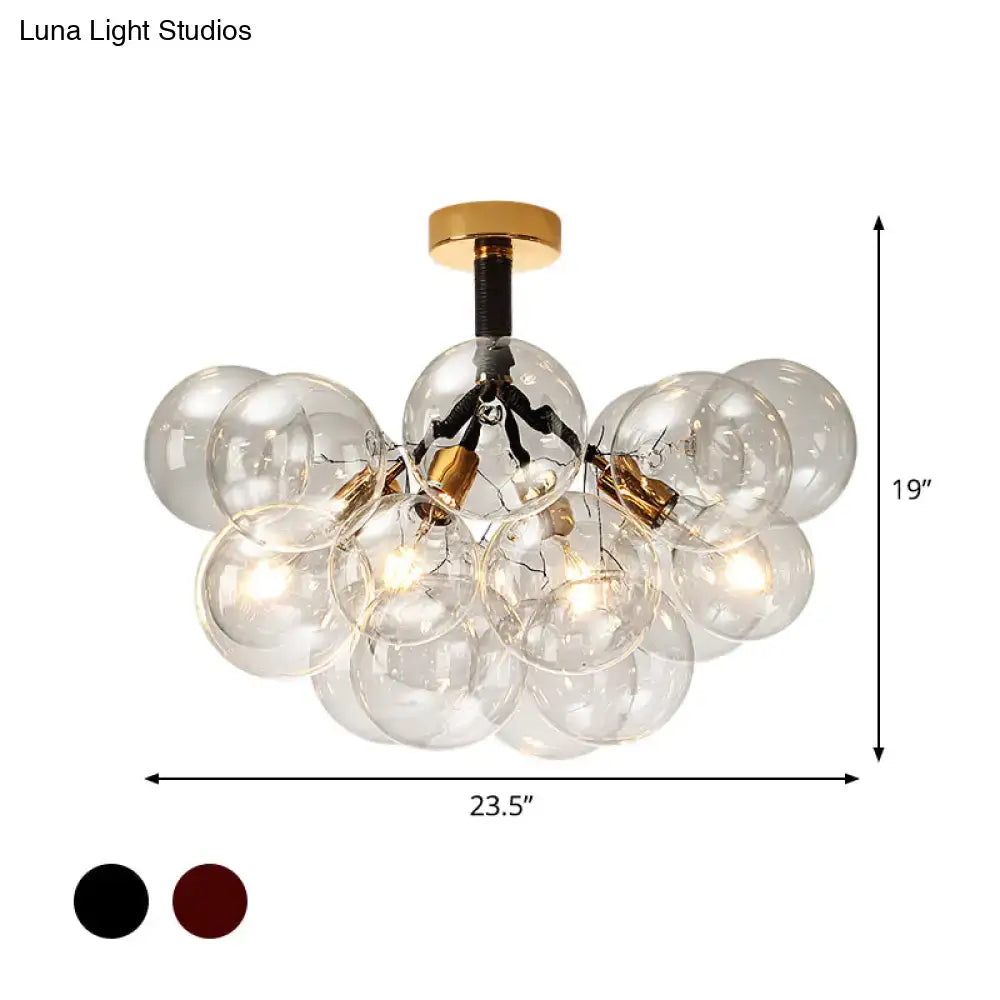 Brass Black Bubble Light