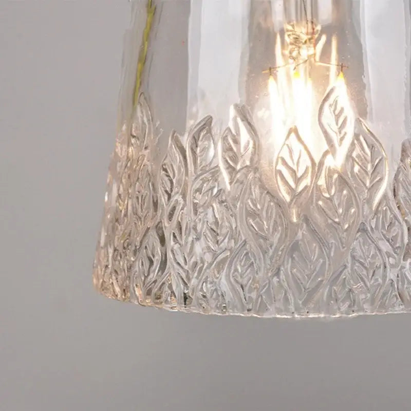Gold Leaf Accent Glass Dining Pendant