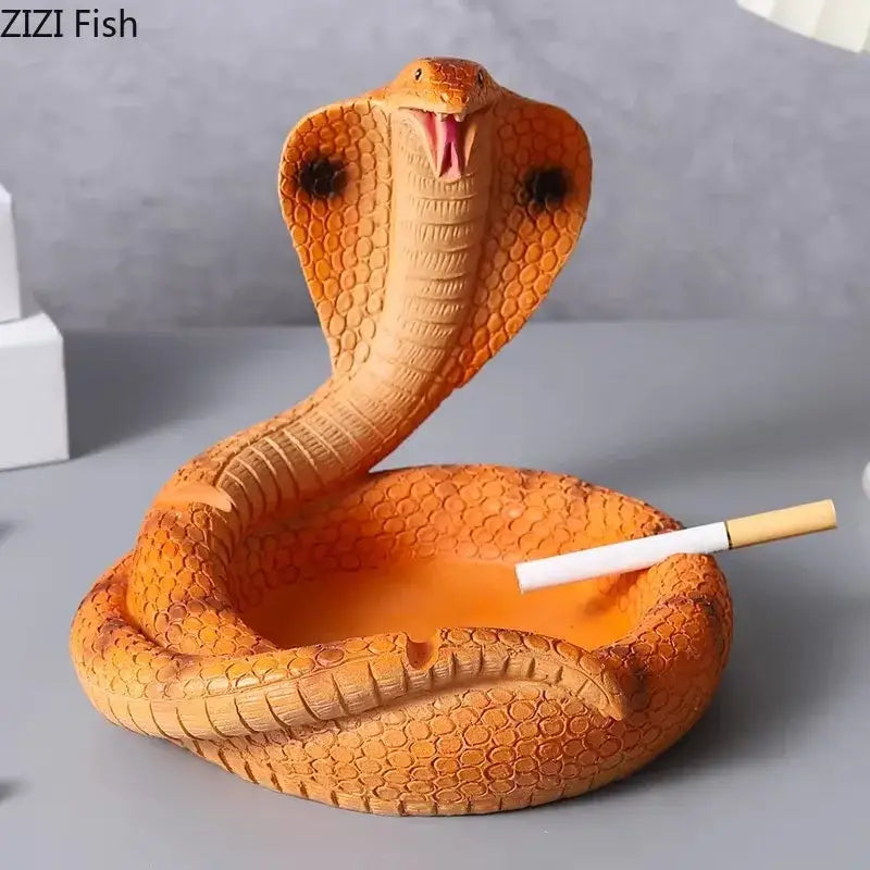 Orange Resin Cobra Ashtray