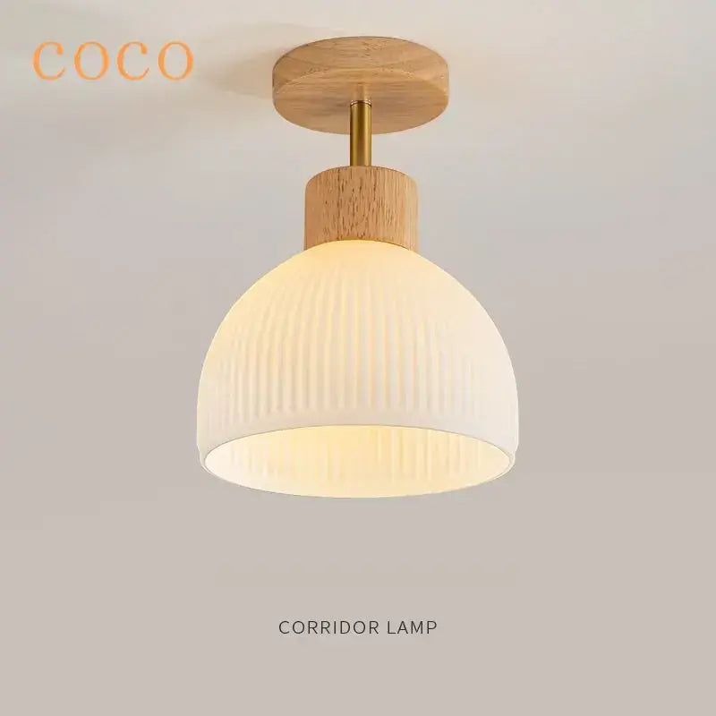 Wood Glass Ceiling Chandelier