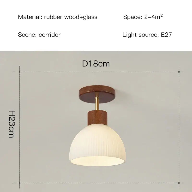 Wood Glass Ceiling Chandelier