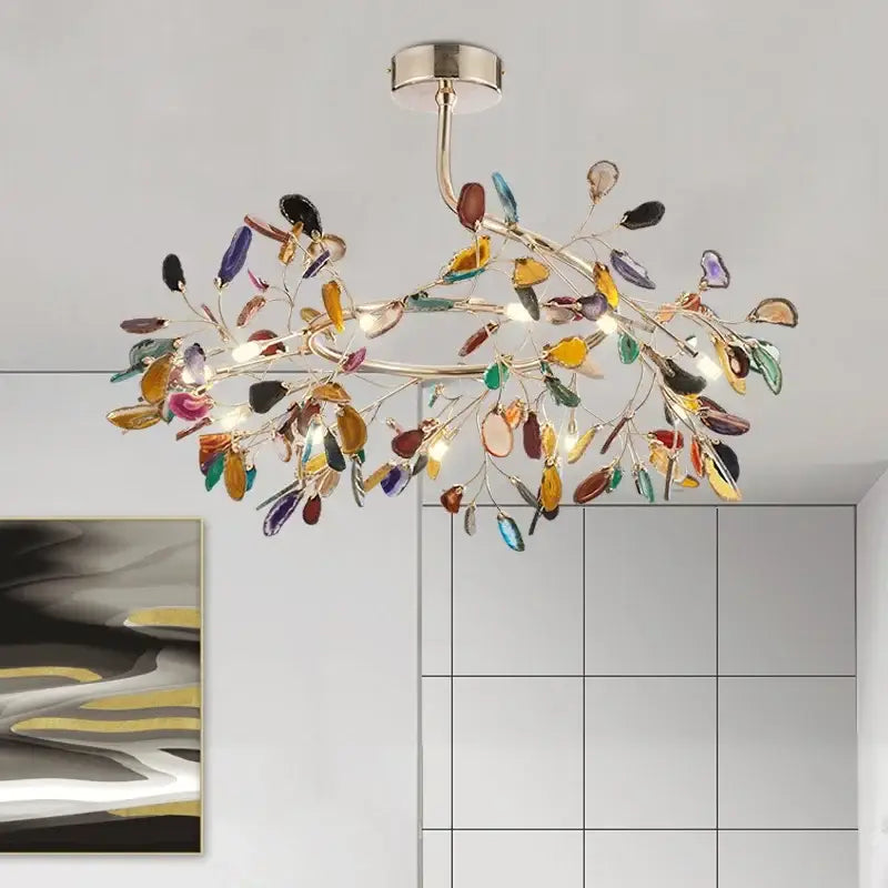 Agate Leaf LED Chandelier
