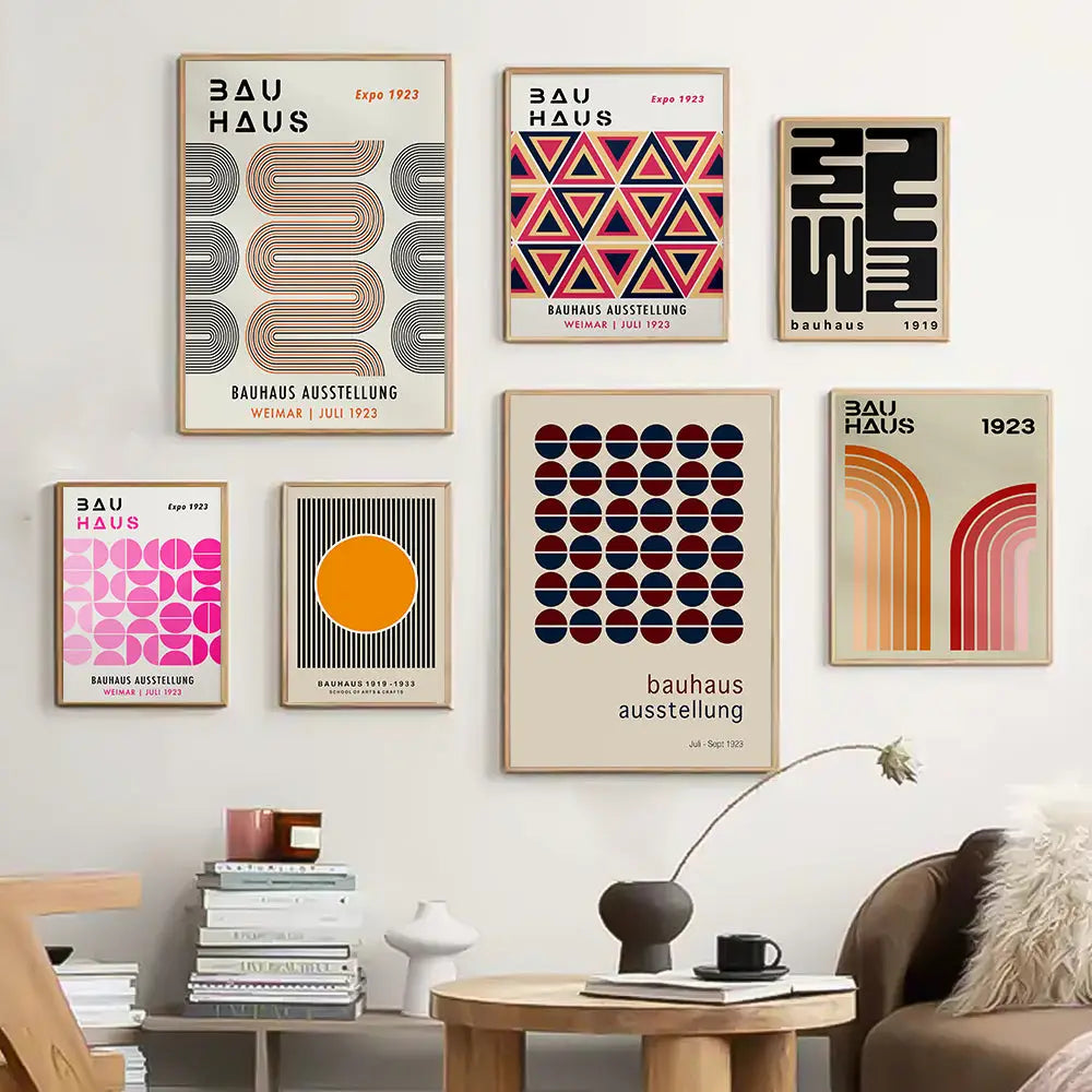 Pink Orange Geometric Prints