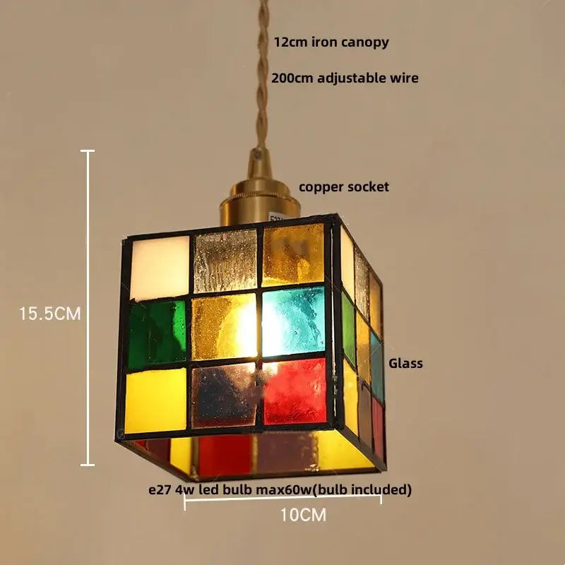 Glass Cube Pendant Light