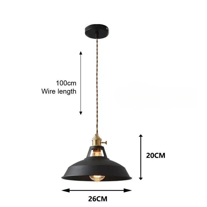 Industrial Brass Pendant Light