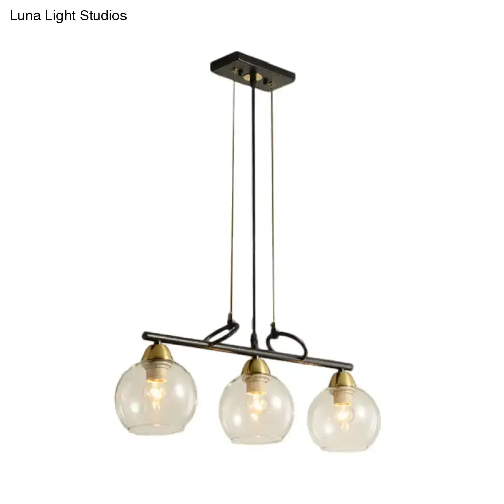 Black Prismatic Glass Pendant Light 3 or 4 Lights