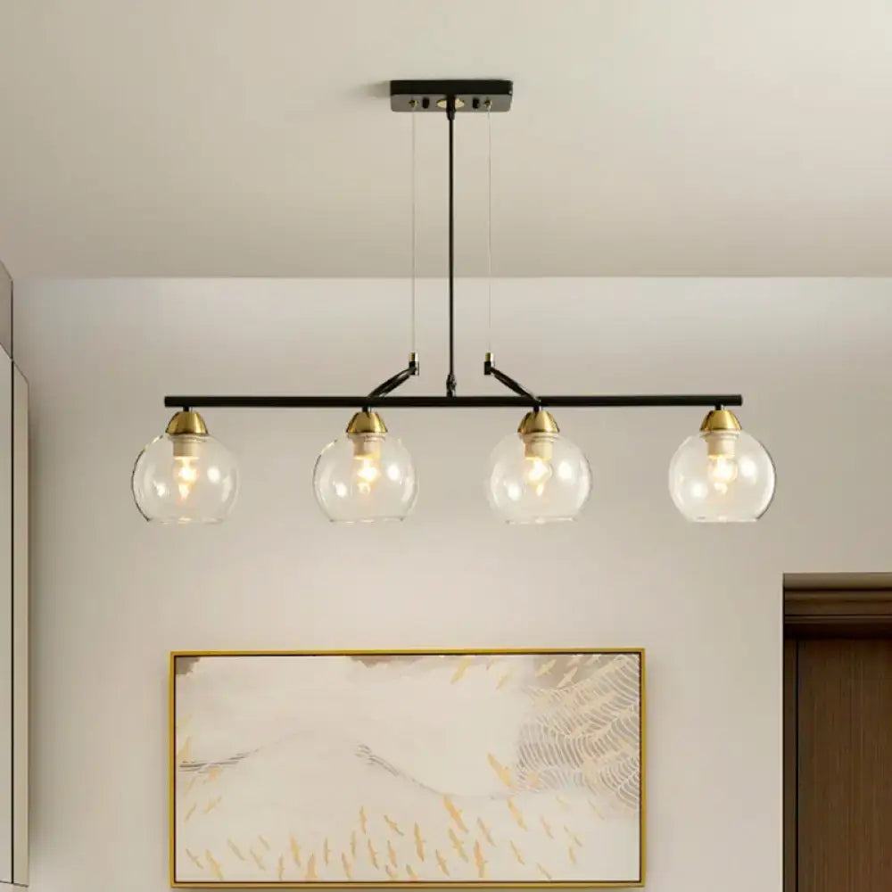 Black Prismatic Glass Pendant Light 3 or 4 Lights