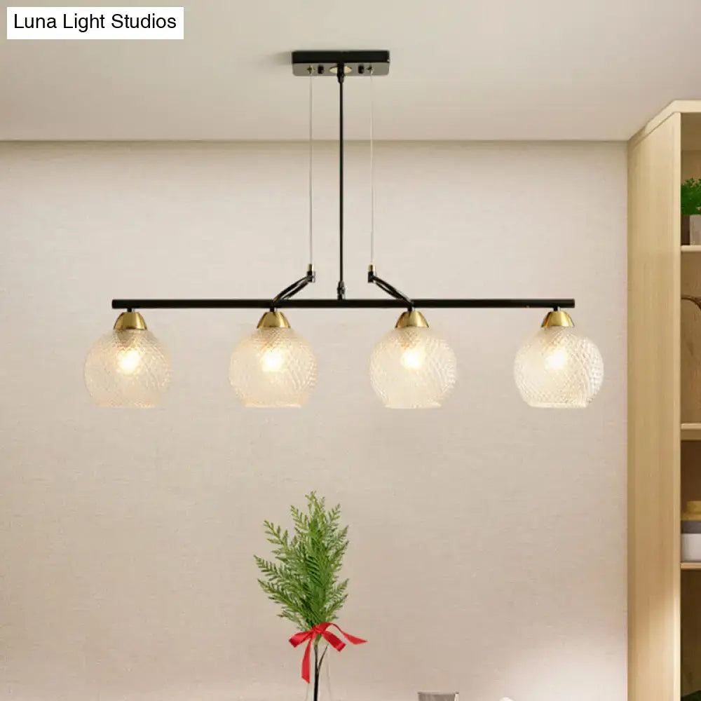 Black Prismatic Glass Pendant Light 3 or 4 Lights