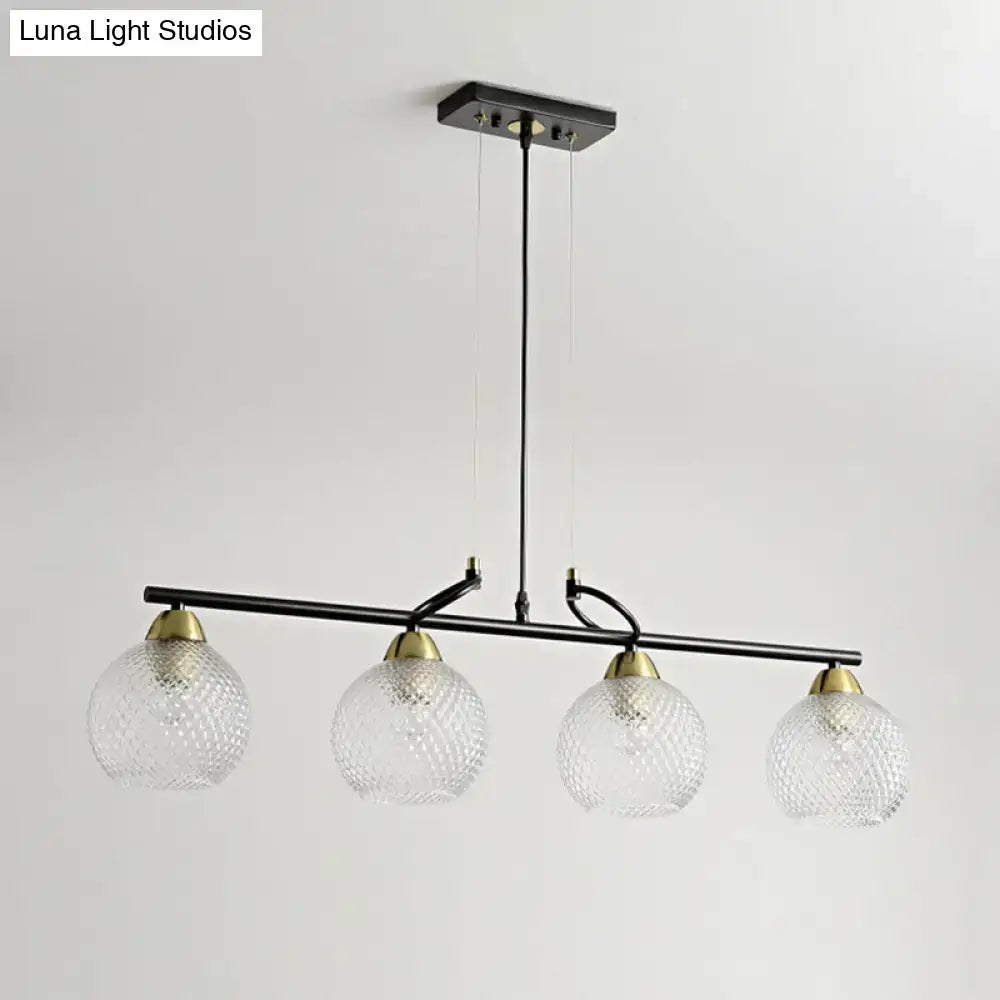 Black Prismatic Glass Pendant Light 3 or 4 Lights