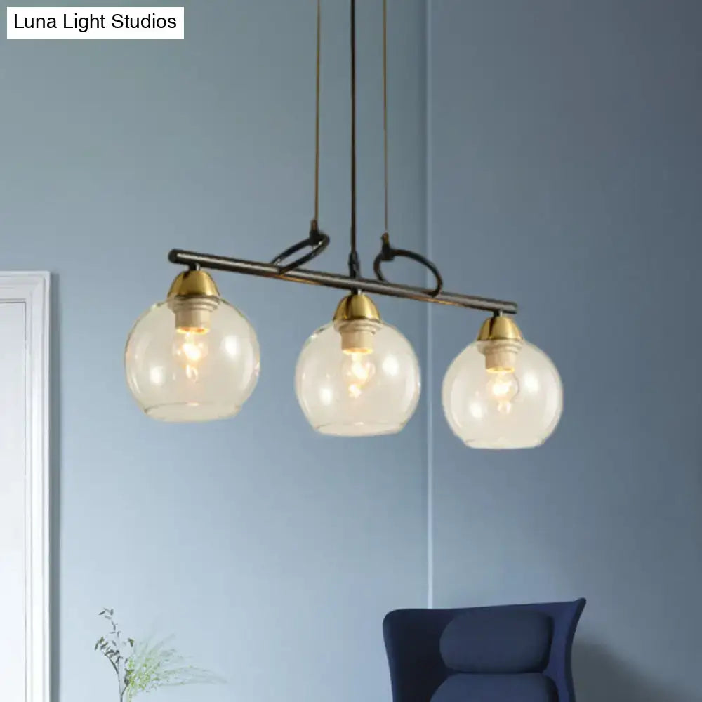 Black Prismatic Glass Pendant Light 3 or 4 Lights