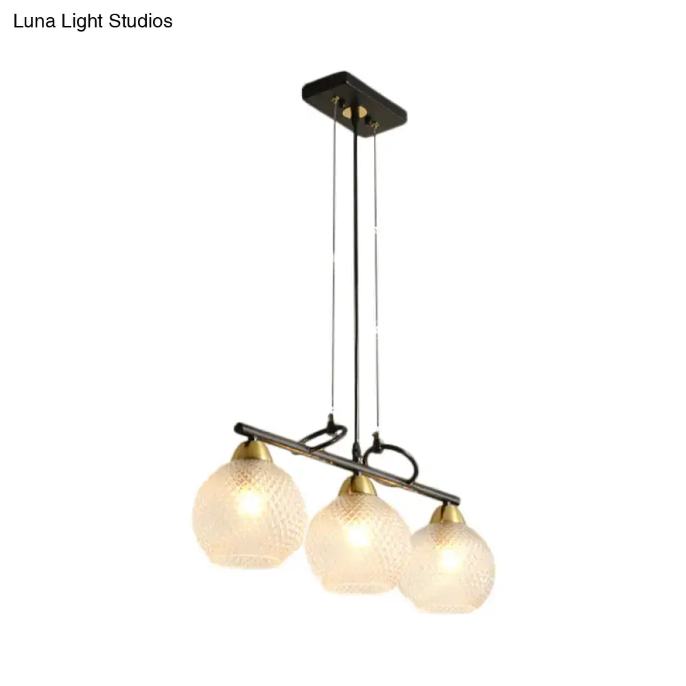 Black Prismatic Glass Pendant Light 3 or 4 Lights
