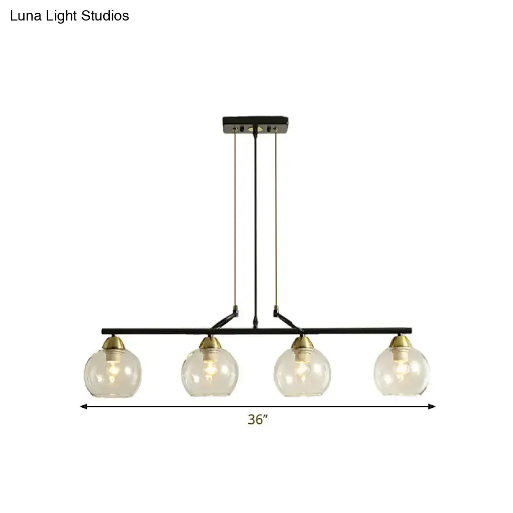 Black Prismatic Glass Pendant Light 3 or 4 Lights
