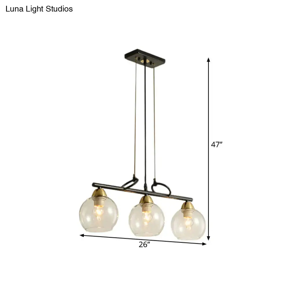 Black Prismatic Glass Pendant Light 3 or 4 Lights