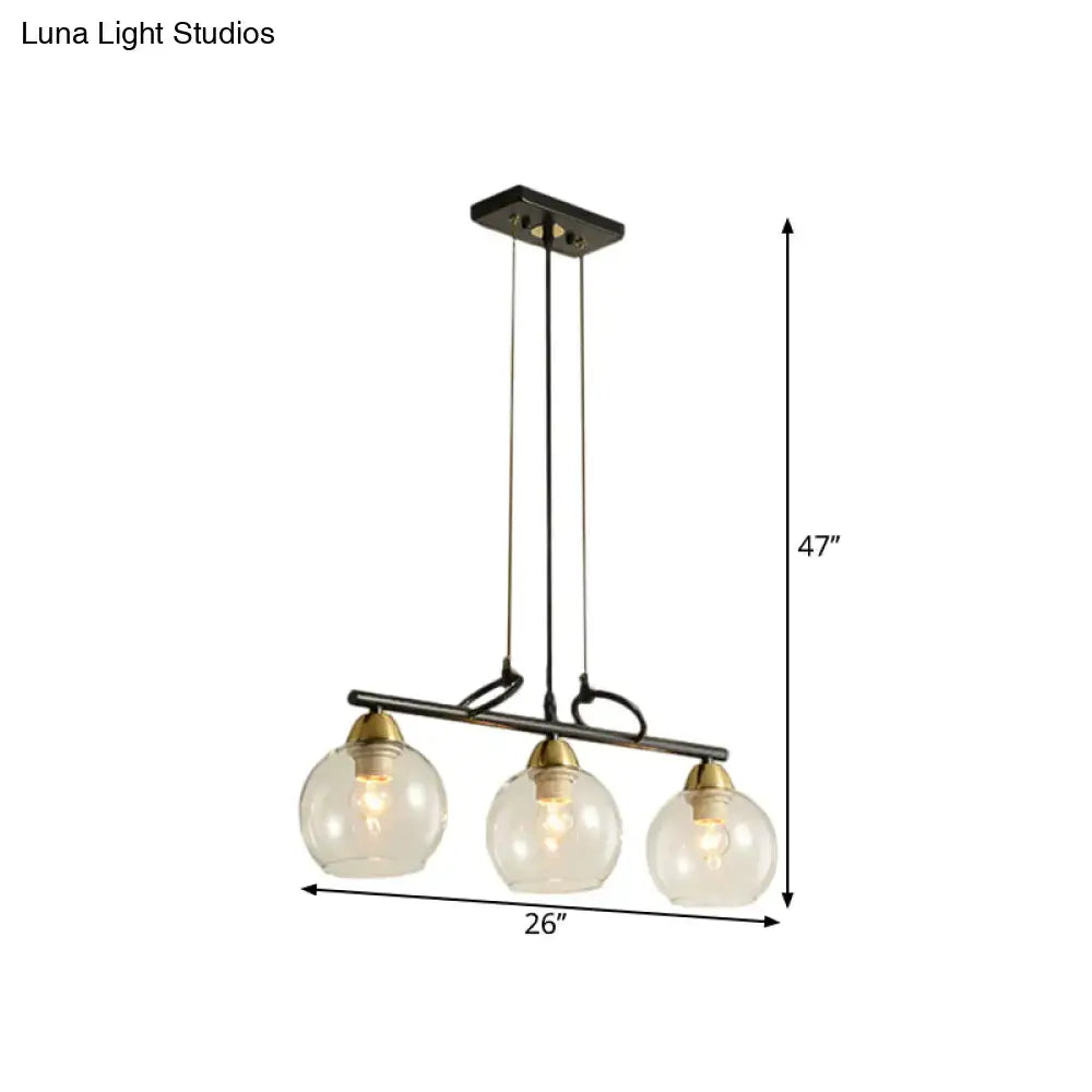 Black Prismatic Glass Pendant Light 3 or 4 Lights