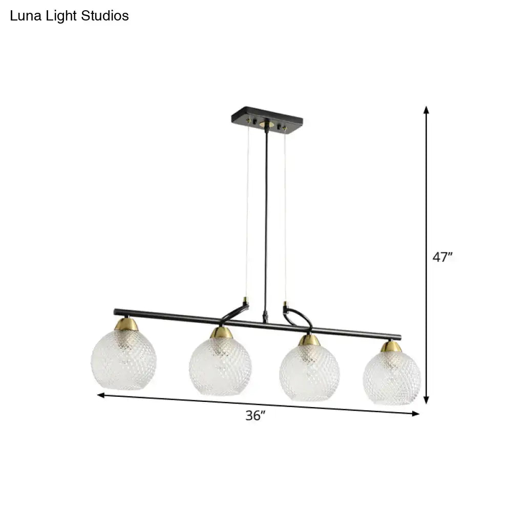 Black Prismatic Glass Pendant Light 3 or 4 Lights