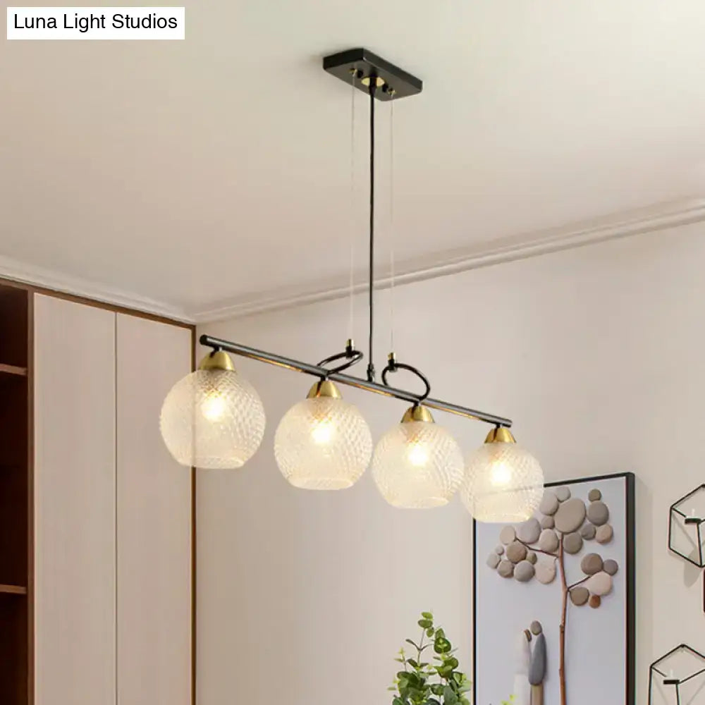 Black Prismatic Glass Pendant Light 3 or 4 Lights