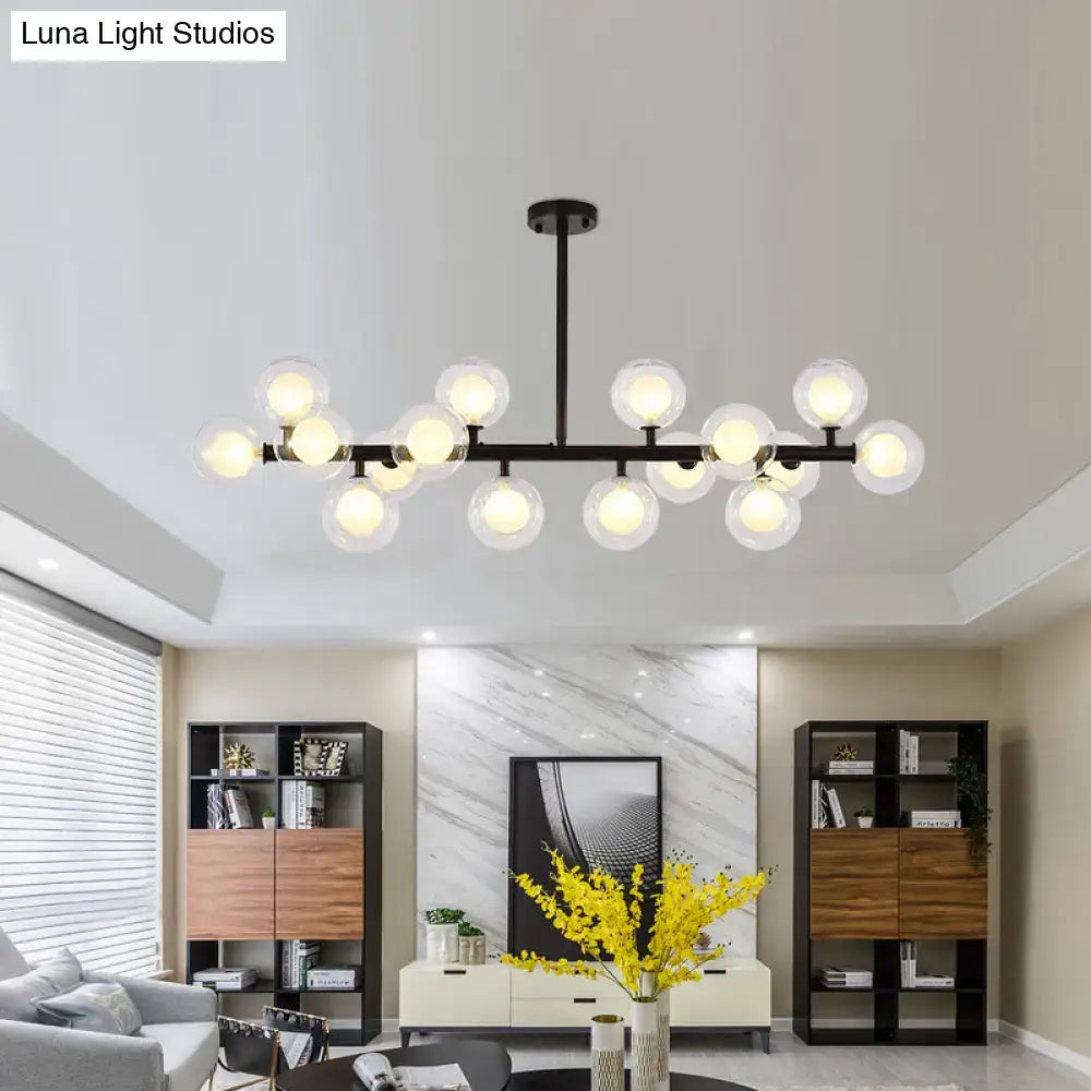 Black Glass Orb Chandelier