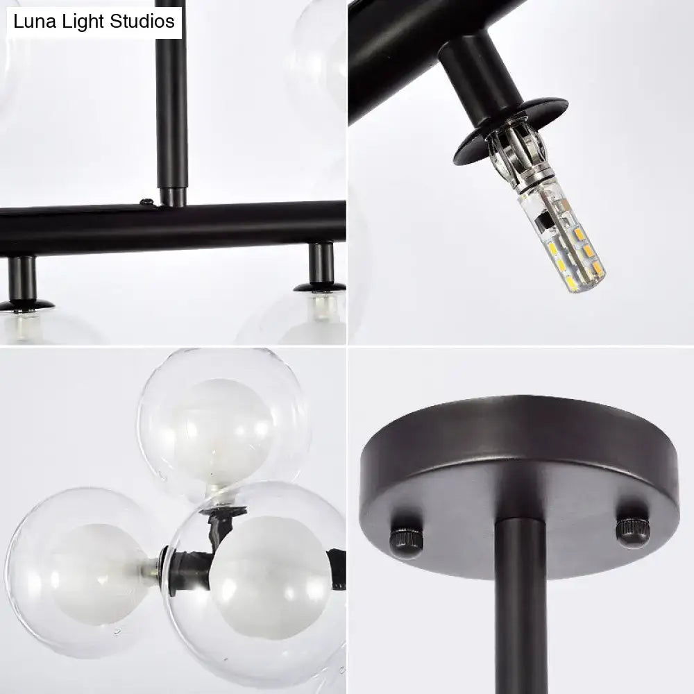 Black Glass Orb Chandelier