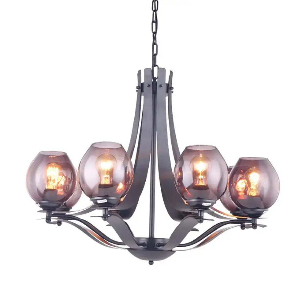 Black Gray Globe Chandelier