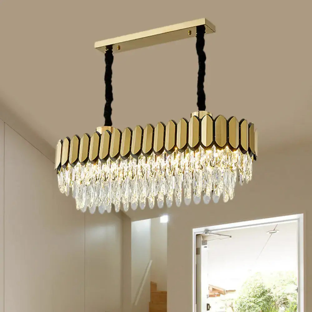 Gold Crystal Oval Island Light
