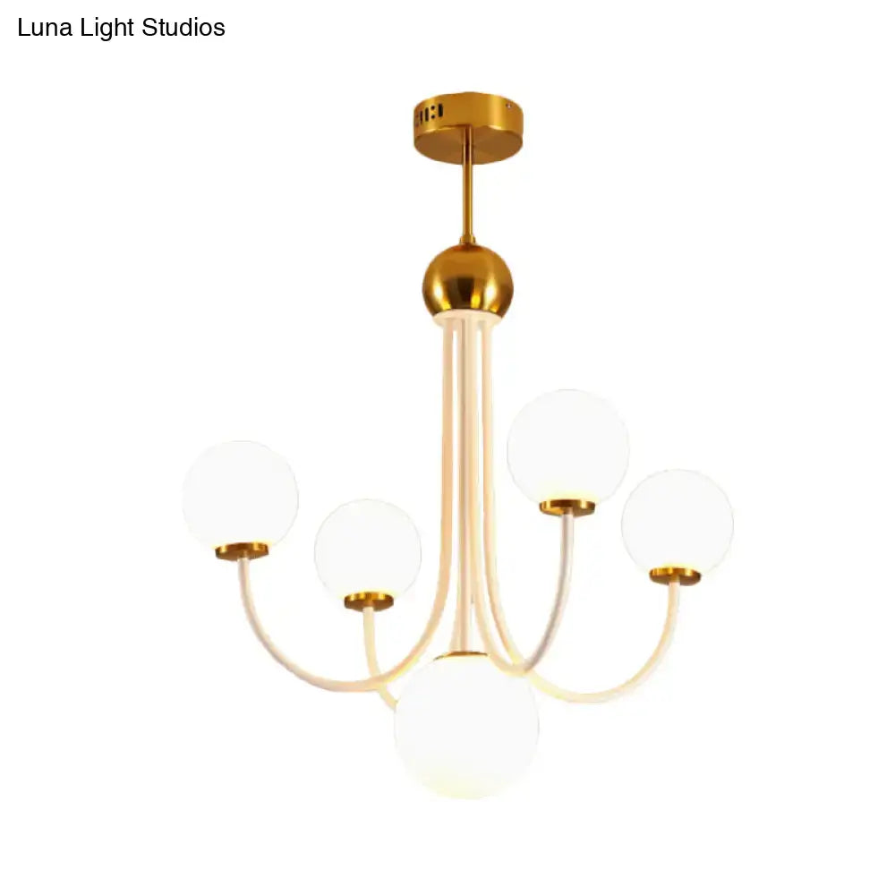 White Glass Sphere Chandelier