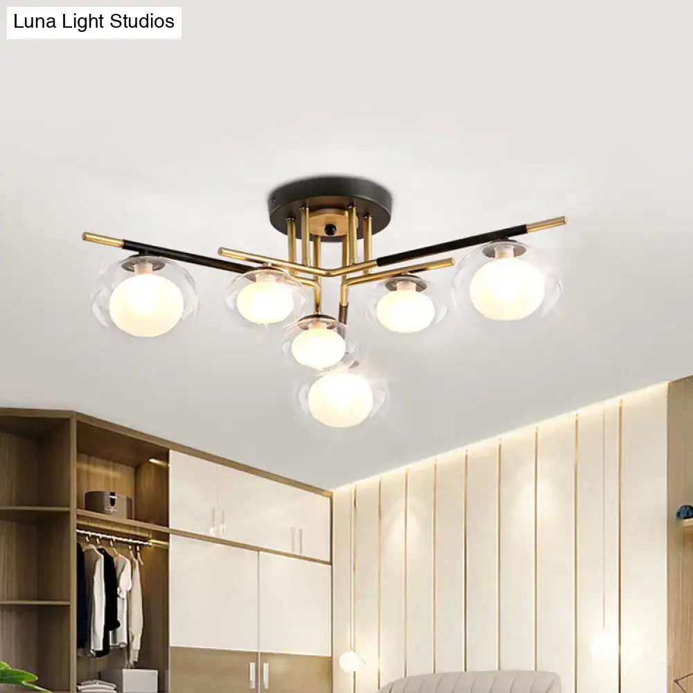Gold Oval Glass Light