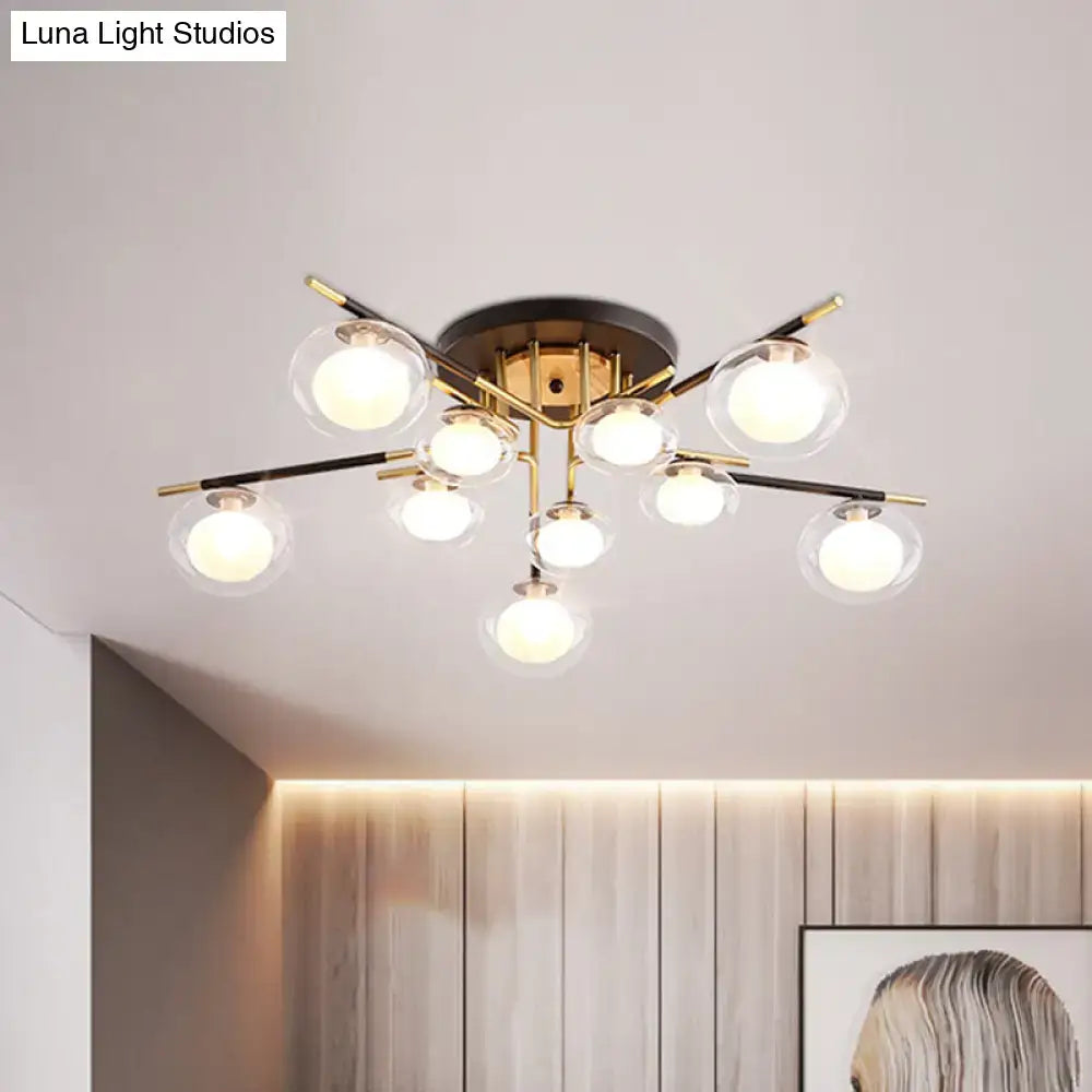 Gold Oval Glass Light