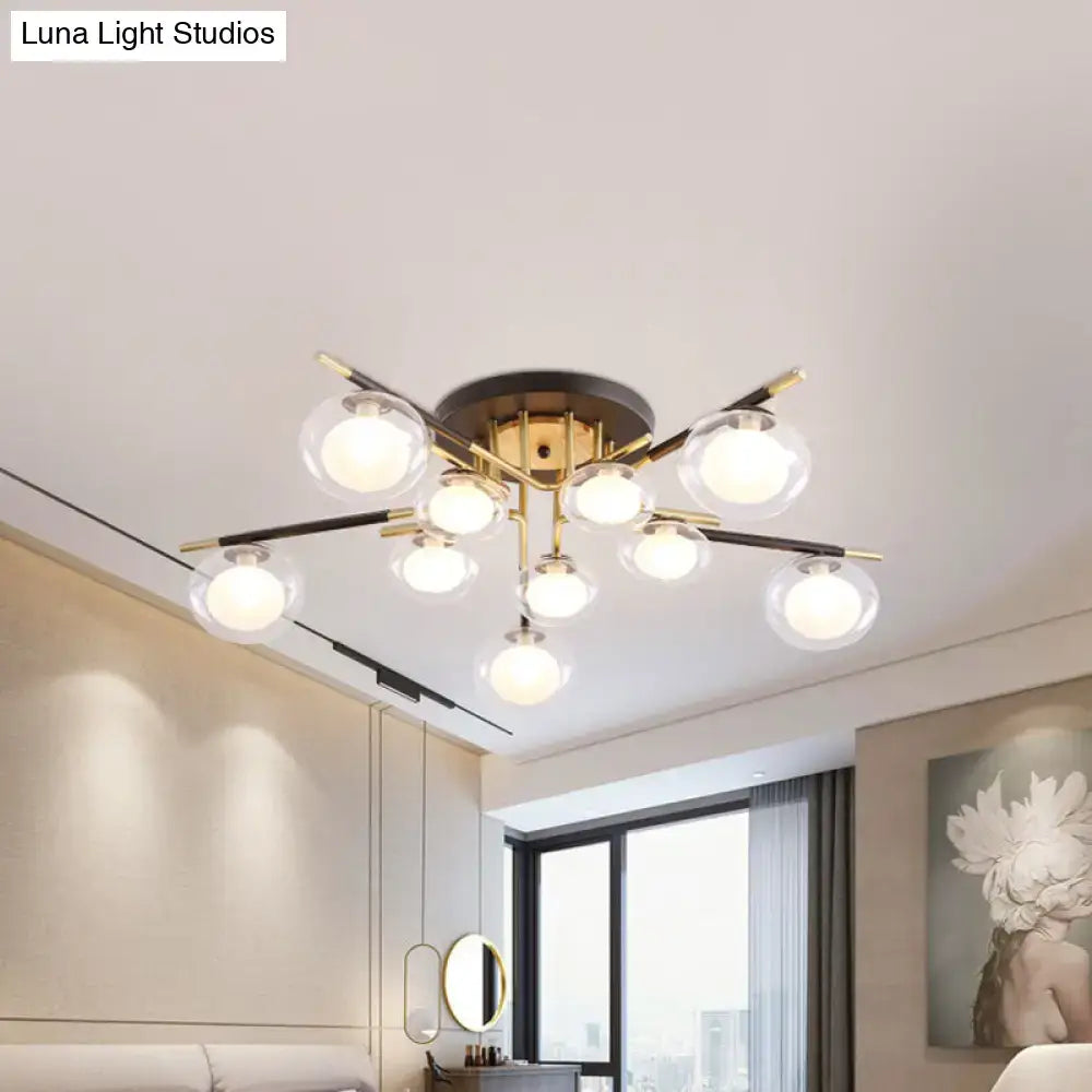 Gold Oval Glass Light