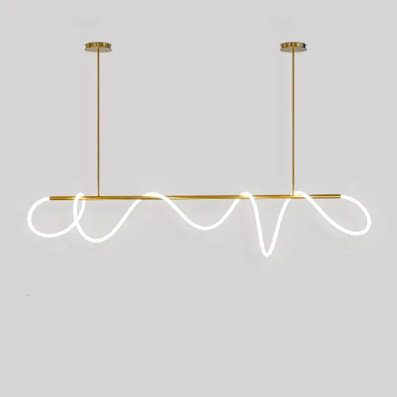 Gold Curved LED Chandelier 60-200cm