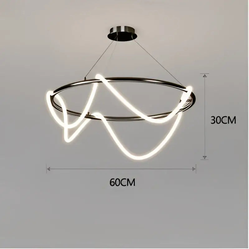 Gold Curved LED Chandelier 60-200cm