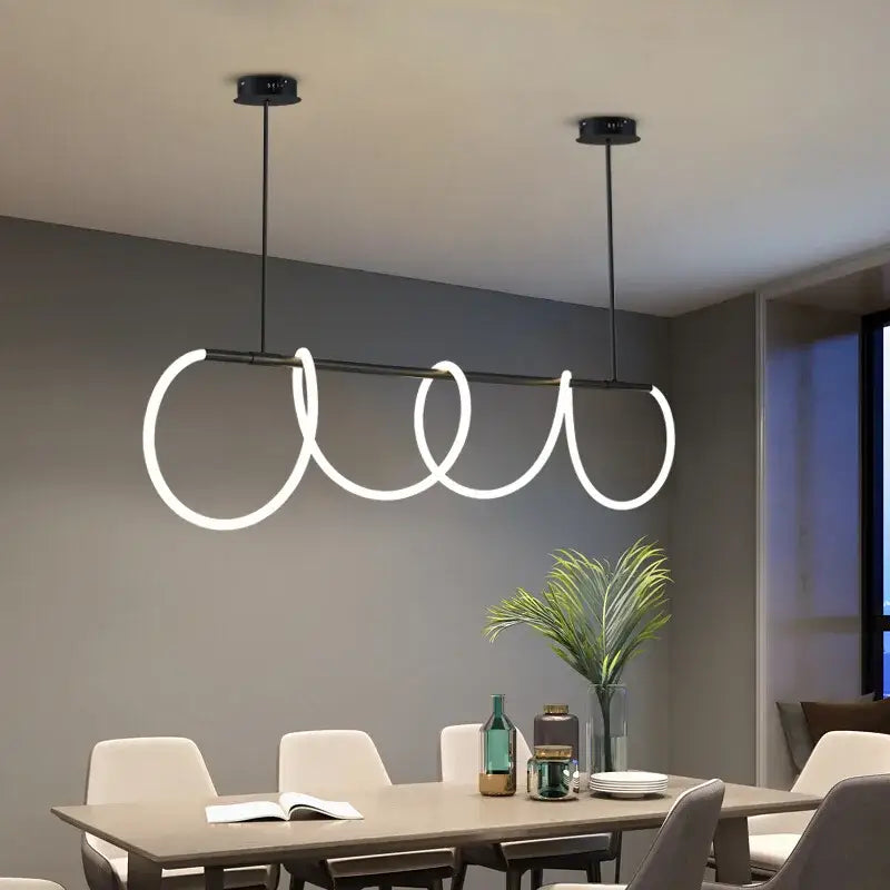 Gold Curved LED Chandelier 60-200cm