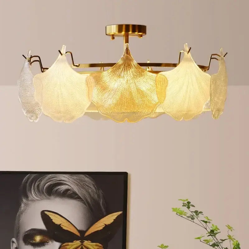 Gold Leaf LED Chandelier