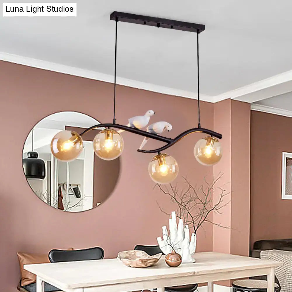 Gold Black Pendant Light Cognac Smoke Grey Glass
