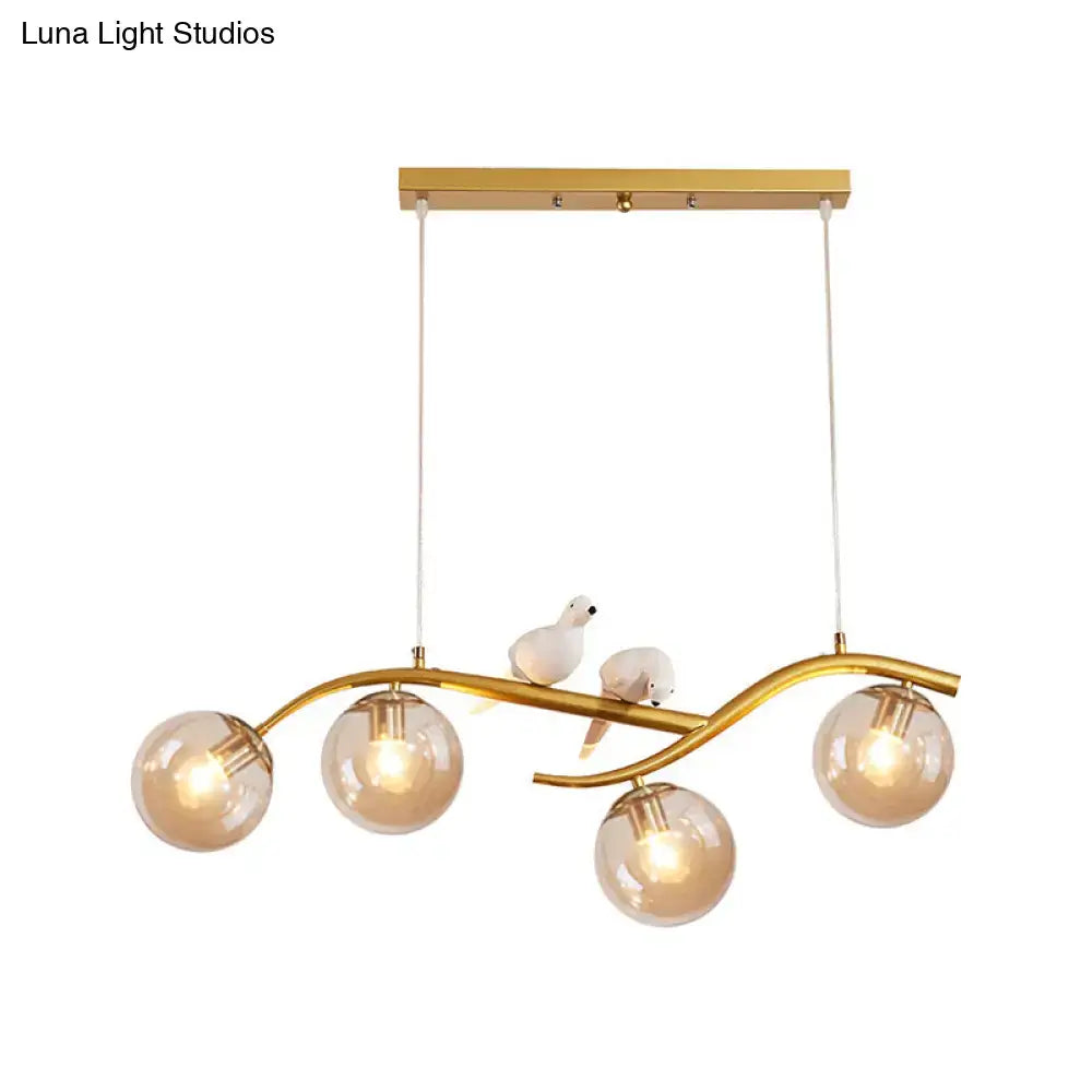 Gold Black Pendant Light Cognac Smoke Grey Glass