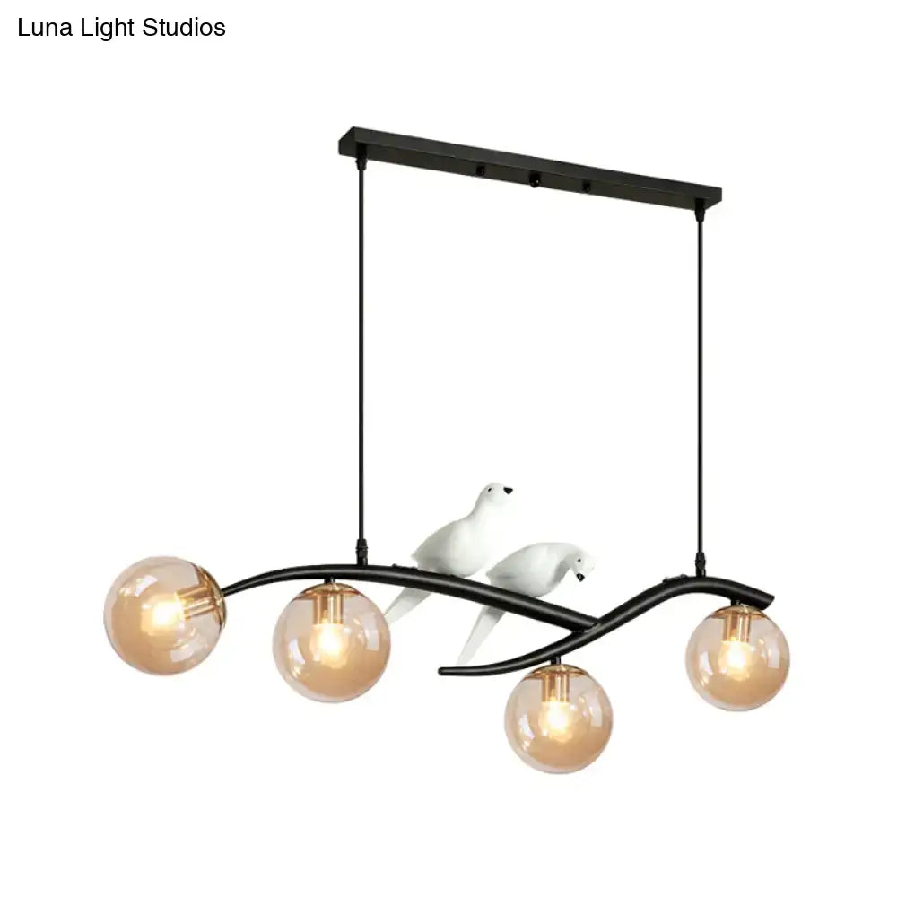 Gold Black Pendant Light Cognac Smoke Grey Glass