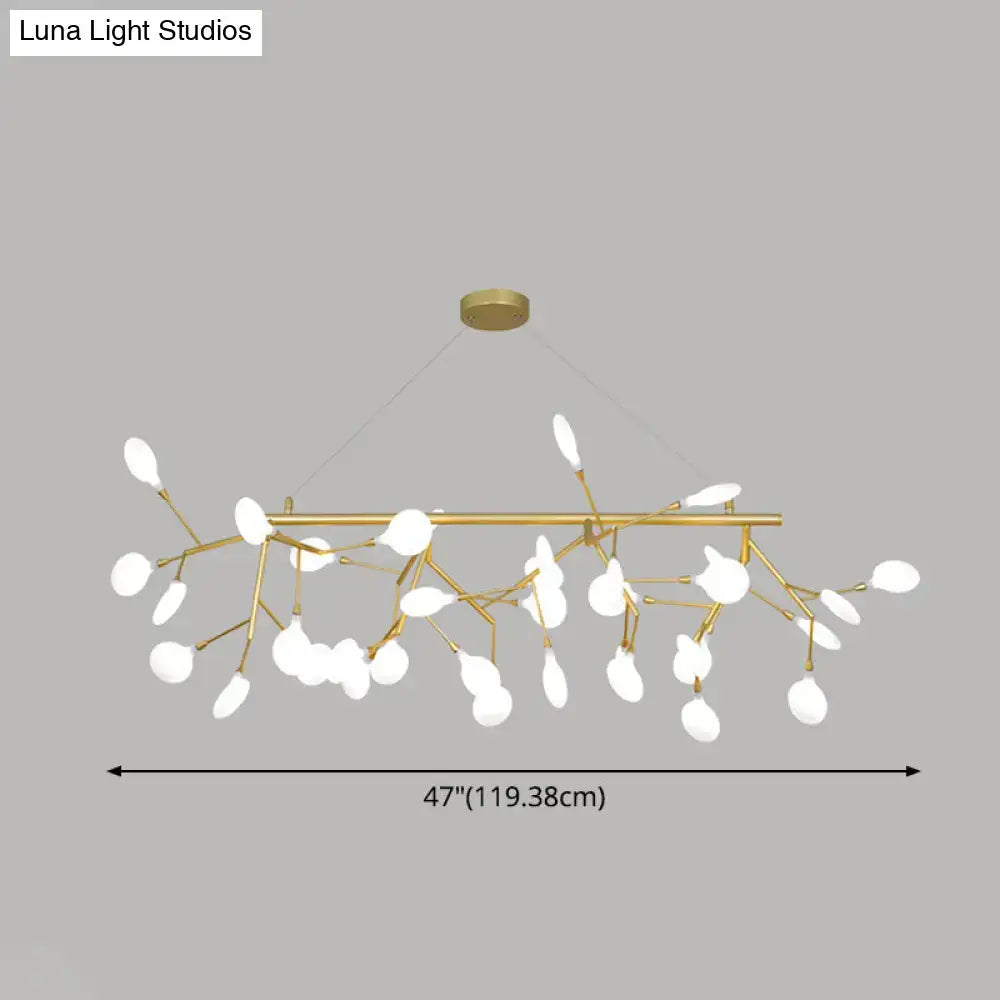Gold Branch Glass 36-Light Pendant