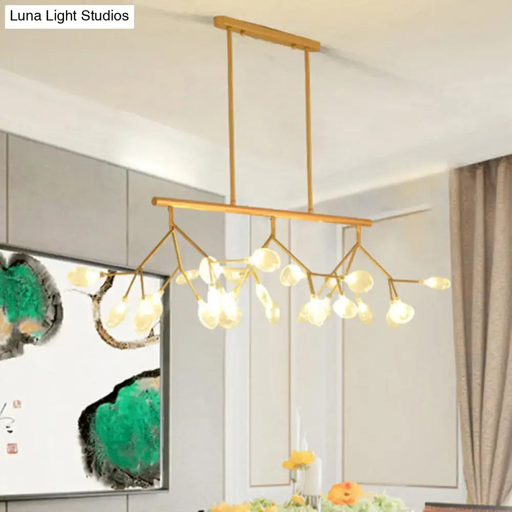 Gold Branch Glass 36-Light Pendant