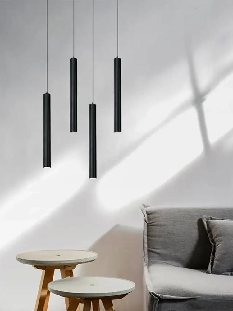 Black Nordic Cylinder Pendant Light Double-Head